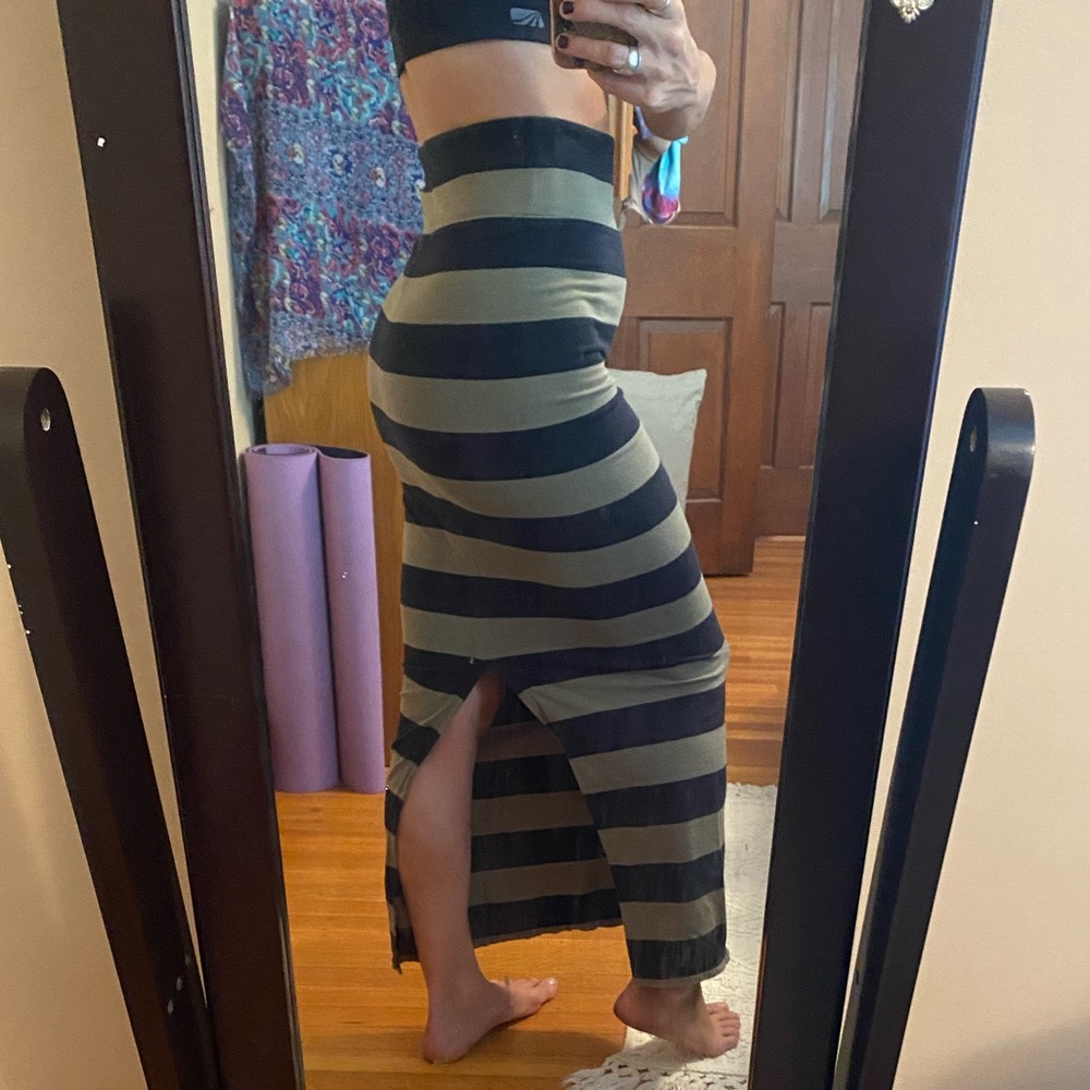 Free People striped maxi skirt
